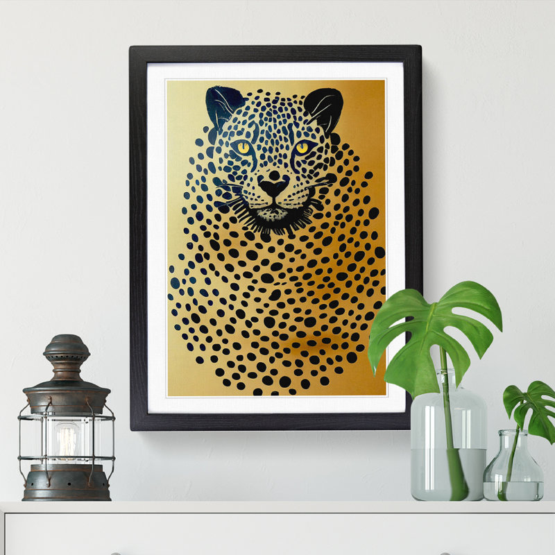 Leopard Modern Vol.1 - Picture Frame Print, 64cm H x 46cm W x 2cm D, Black