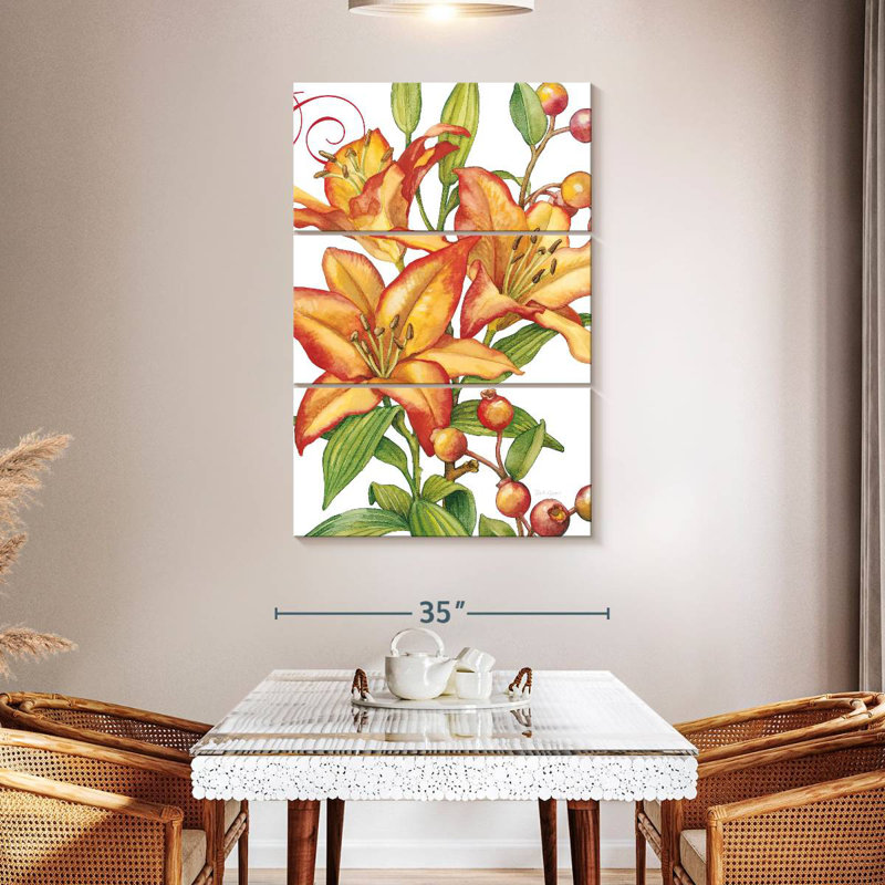 Harnek fleurs et baies Lillies, H 50 po x l 32 po