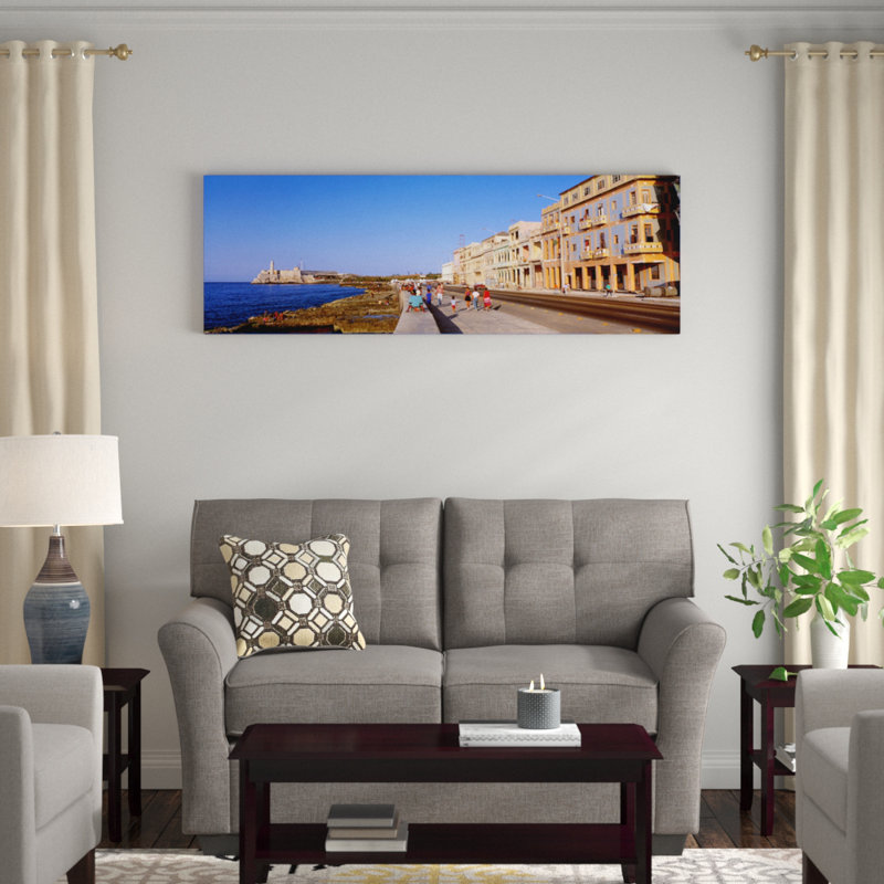 « malecon view, la habana vieja, la havane, cuba », reproduction de photo sur toile, H 20 po x l 60 po x P 1,5 po