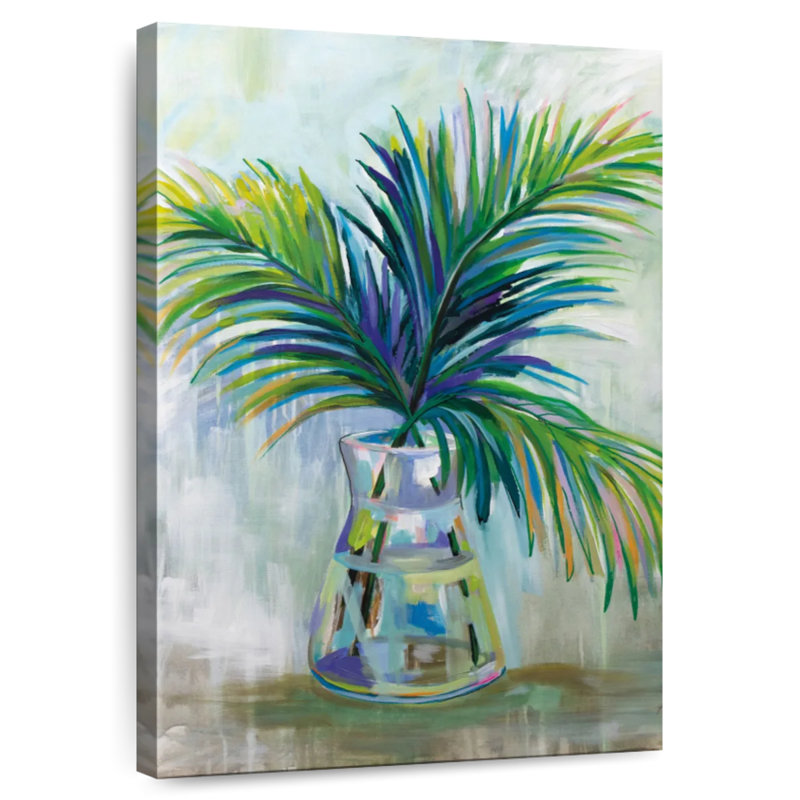 Harnek, feuilles de palmier vertes I, H 30 po x l 20 po