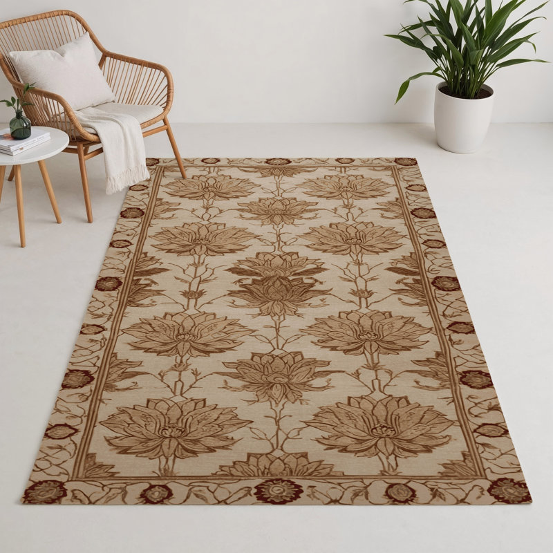Tapis d'intérieur et d'extérieur brun français, Rectangle 5 pi x 7 pi