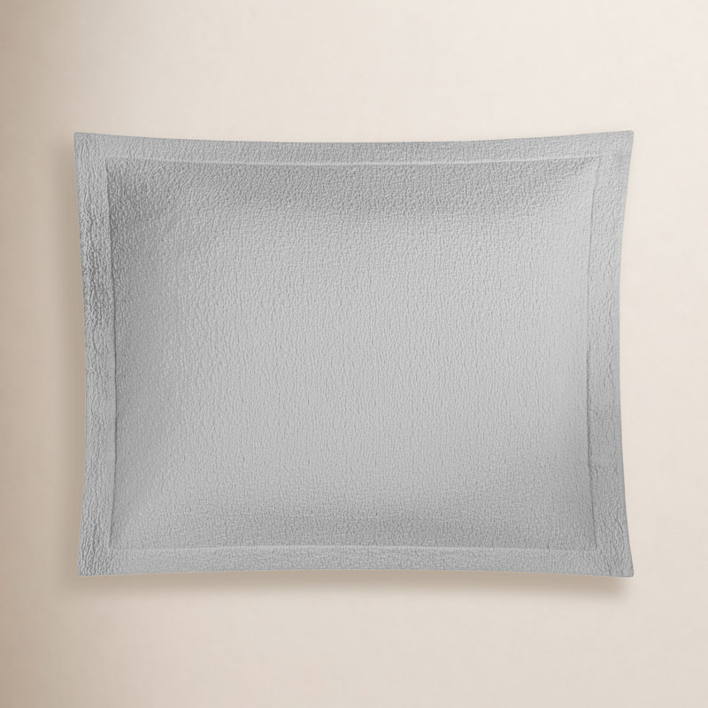 Lucca 100% Cotton Matelassé Shams, Standard, silver
