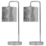 Toccoa 46Cm Polished Chrome Arched Table Lamp Set
