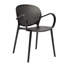 Ensemble de quatre fauteuils de salle à manger robustes en plastique gris-26099523