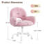 Mignon fauteuil de coiffeuse à dossier rond creux - Fauteuil de maquillage pivotant et réglable pour chambre à coucher, bureau de coiffeuse et bureau à domicile-130088634