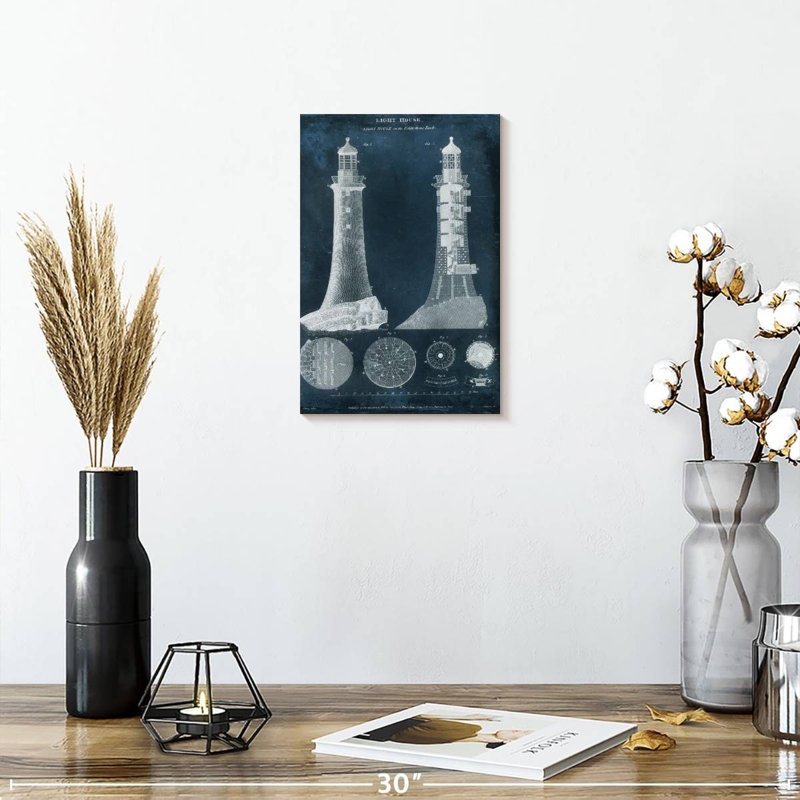Laelle Lighthouse Blueprint, 12" H x 8" W
