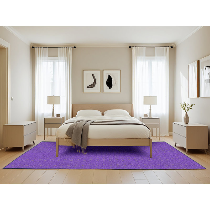 Tapis décoratif mauve à pois recie, Rectangle 5 pi x 8 pi