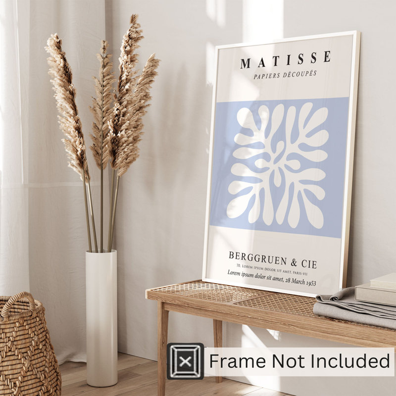 «Henri Matisse» abstrait, reproduction de cadre botanique moderne sans cadre, H 16 po x l 12 po