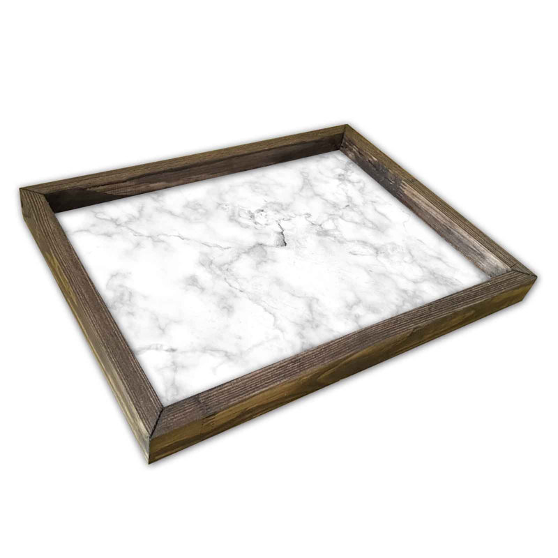 Elegant Serving Tray, 100% MDF & Pine Wood Frame, 11.8 x 15.7 inches | Durable 2.7mm Thickness, Perfect for Home Entertaining & Breakfast in Bed | Stylish Design, Lightweight & Easy to Clean