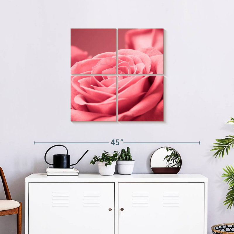 Macro de rose, H 26 po x l 26 po