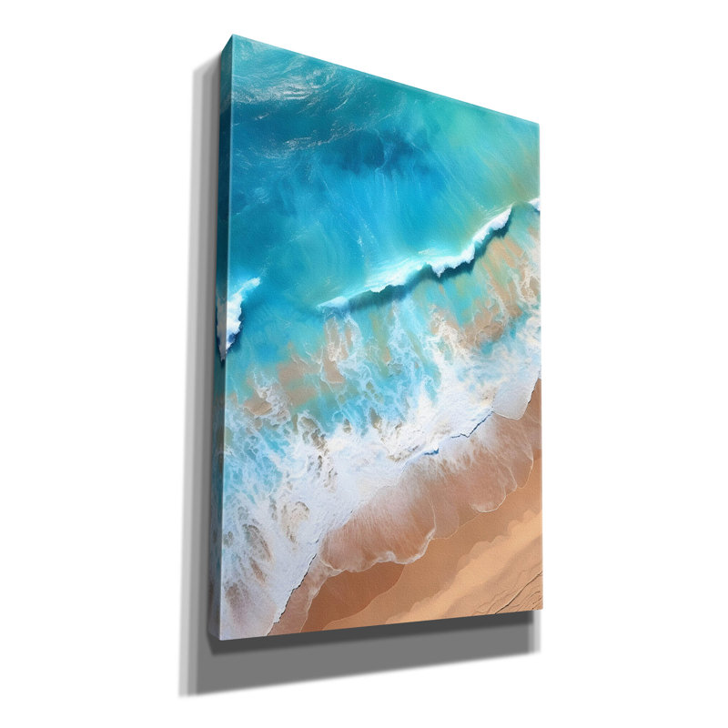 "Plage indigo 1" par Petals Prints Design, H 18 po x l 12 po x P 0,75 po