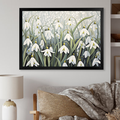 «Snowdrops Moonlit Whispers - Snowdrops», reproduction d'art sur toile