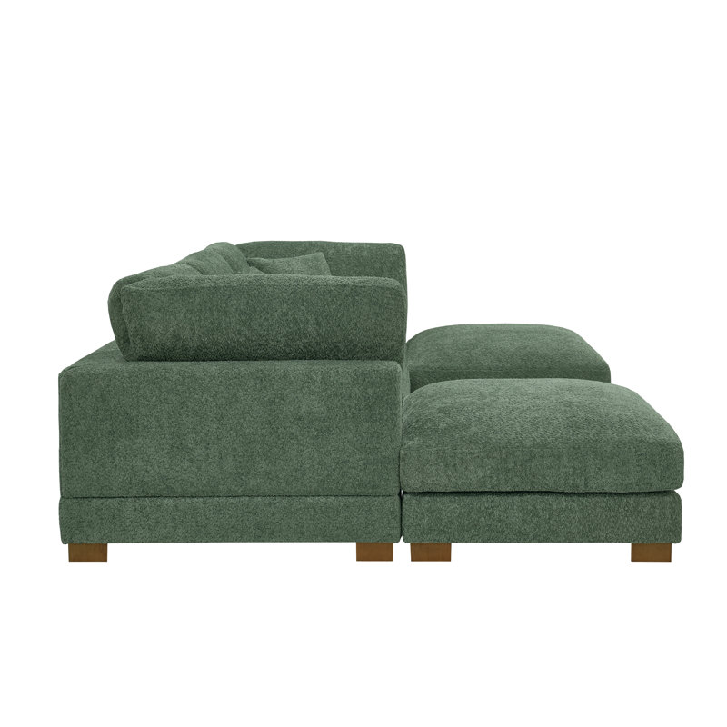 Luna Sofa, Green Polyester