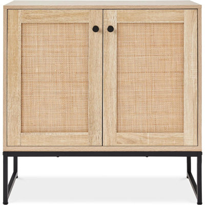 2-Door Rattan Storage Cabinet, Accent Furniture, Multifunctional Cupboard For Living Room, Hallway, Kitchen, Sideboard, Buffet Table W/Non-Scratch Foo -  Bayou Breeze, 39B7EF3E449040DFB4A341AAC555CF96