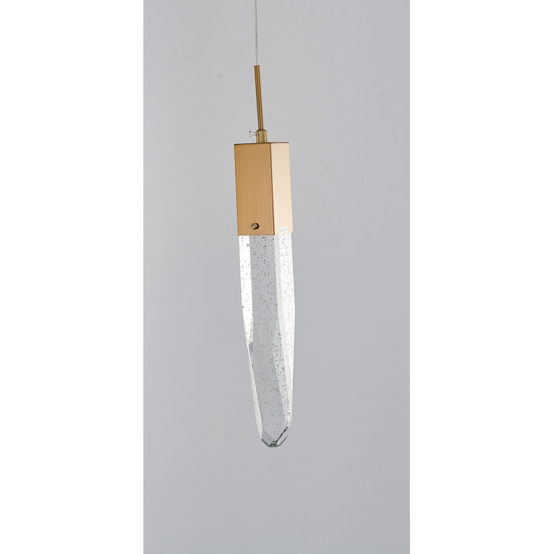 Elsmere 1 - Light Crystal Pendant With Black Frame, Gold
