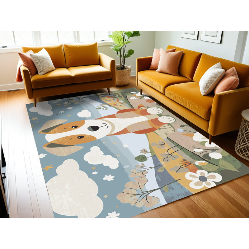 Tapis pour enfants 6 animaux Ginza, Rectangulaire 2 pi x 3 pi