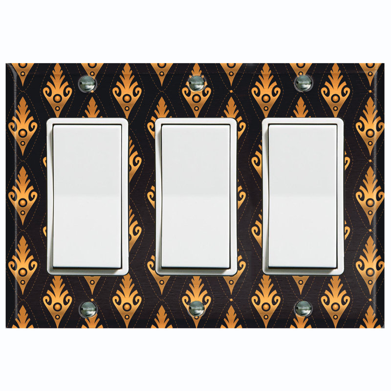 Patterned 3 - Gang Toggle Light Switch Standard Wall Plate