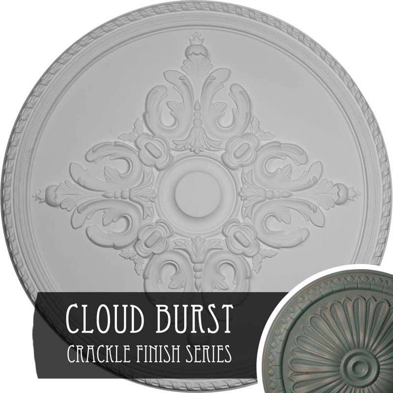 Médaillon de plafond classique Endurathane, diamètre extérieur de 41 1/8 po x P 4 po x P 2 1/8 po (convient aux auvents jusqu'à 5 1/2 po), finition craquelée à la bière à la main peinte à la main