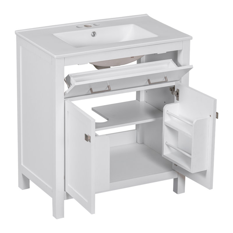 Ensemble de meuble-lavabo moderne 60 "avec meuble-lavabo double 60" (séparé), Blanc