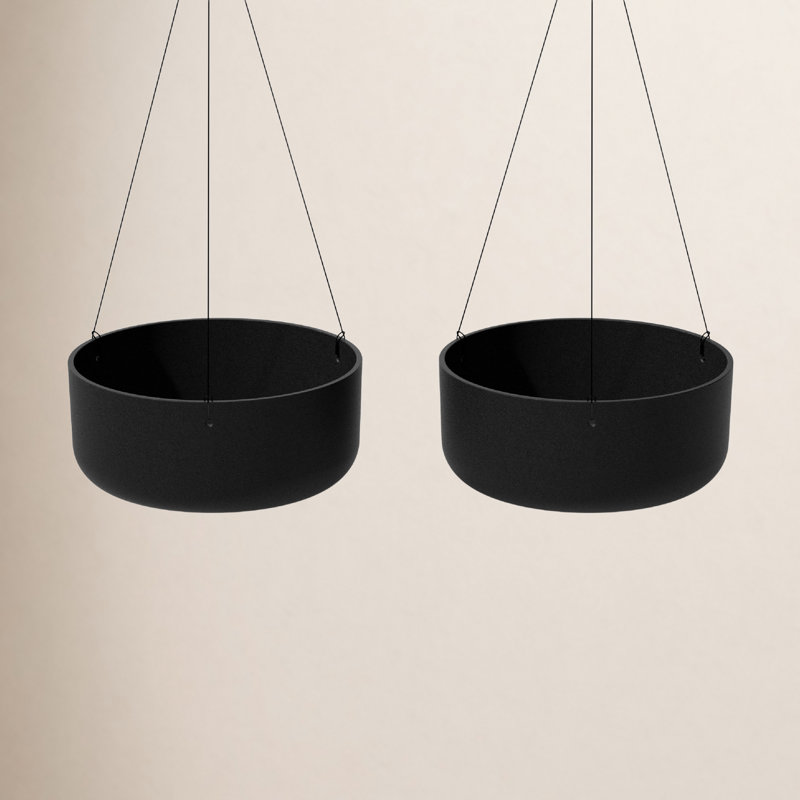 Pot à fleurs suspendu Mason Series Kona, Noir, 2