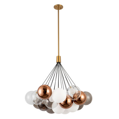 Bolla 28-in Black dimmable LED Chandelier