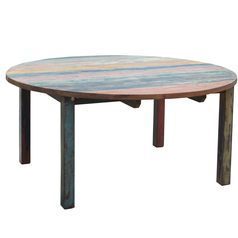 Eleni Teak Round Solid Wood Dining Table, 30" H x 55" L x 55" W