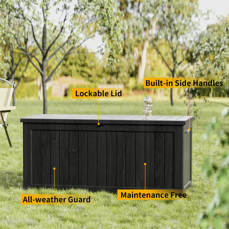 Boîte de rangement en résine 230 gallons, H 34 po x l 58 po x P 32 po