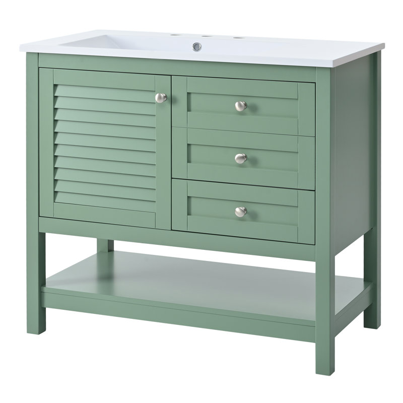 Customizable Vanity Set Solid Wood Classic Style Bathroom