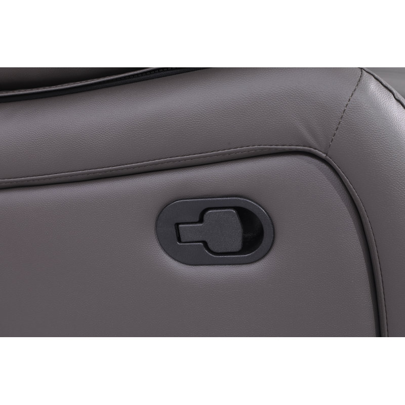 Bhevin Faux Leather Recliner, Gray Faux Leather