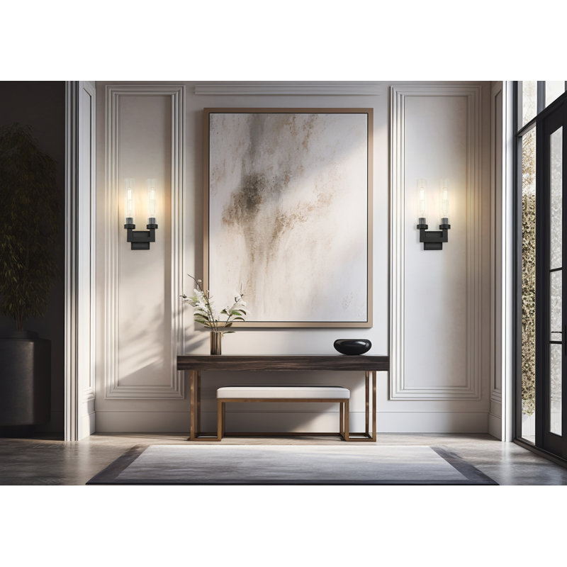 Mortola 2 Light Wall Sconce, Matte Black
