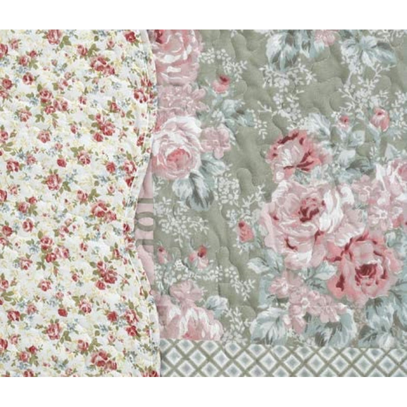 Ensemble de courtepointe réversible à imprimé floral de qualité supérieure (2 ou 3 pièces)