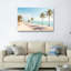 Ensemble de 1 tableau sur toile représentant des palmiers de plage-129060876-129060872