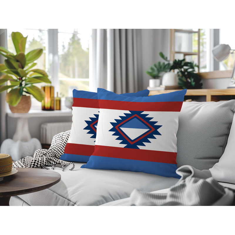 Ensemble de coussins réversibles d'intérieur / extérieur Founding, Blue; Red, 16x16