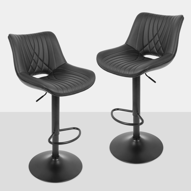 Tabourets de bar pivotants, Noir, noir, noir, noir