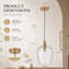 Luminaire suspendu réglable en verre d'eau en laiton, luminaire suspendu simple