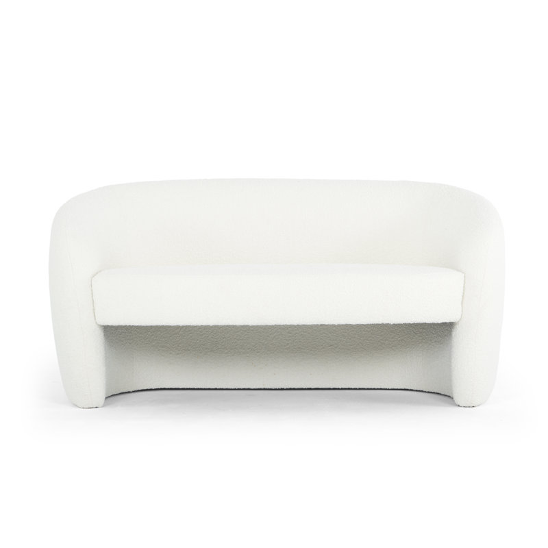 Yancy 60.75'' Upholstered Settee, White