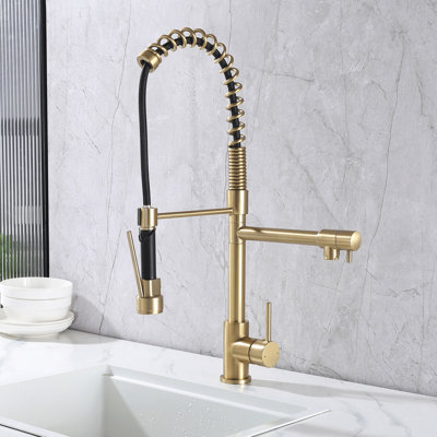 24.8" Modern 2-Function Single Handle Pull Down Kitchen Faucet With Pot Filler