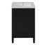 Meuble-lavabo compact autoportant noir avec construction et lavabo en bois massif - idéal pour les petits espaces