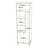 Modern Multi-Purpose Cabinet, Walnut & White, 19.8 x 65.0 x 14.1 inches | 100% Melamine Coated Particle Board, 0.71 inches Thick, Sturdy Metal Frame | Ample Shelves for Extra Storage, Stylish & Functional Design-1559355122