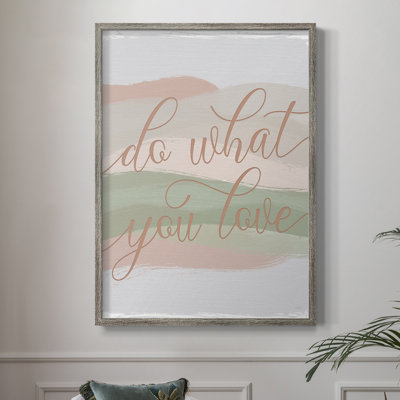 «Do What You Love», reproduction encadrée - bois massif