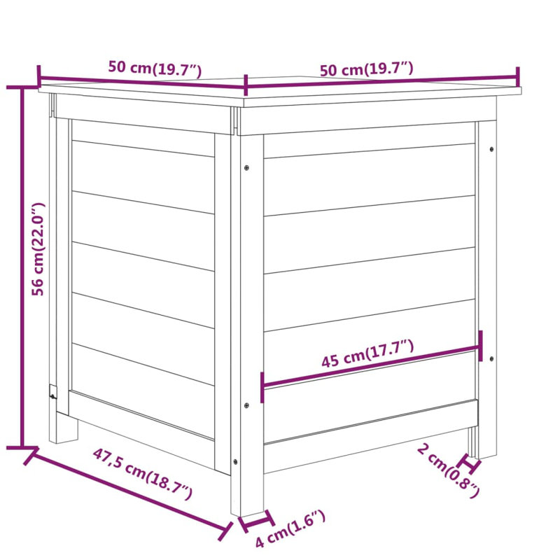 Water Resistant Fir Solid Wood Deck Box, White