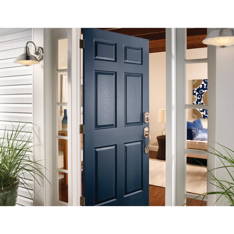 Schlage Touch Keyless Touchscreen Deadbolt with Camelot Trim, Antique Brass