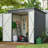 All Weather Outdoor Storage Unit 6X4 Ft - Black, Galvanized Metal Black Weather, Handles
