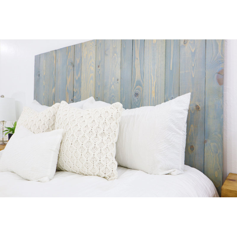 Ashleah Solid Wood Panel Headboard Wall Leaner Style, Celeste, Queen