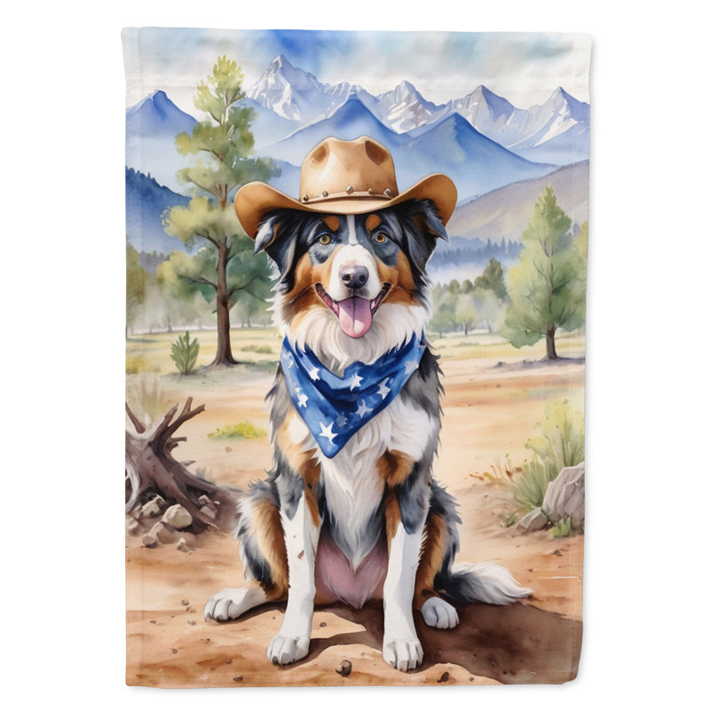 Drapeau Cowboy Welcome Garden, Berger australien bleu