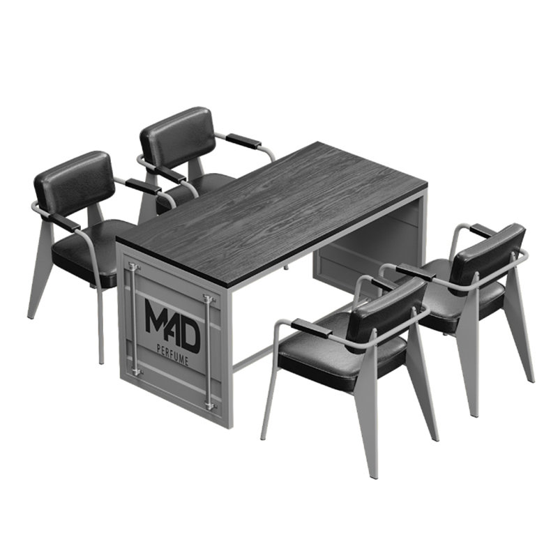 Ensemble de salle à manger rectangulaire L 55,2 po x l 27,6 po Katrisa, Noir / gris