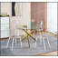 Table de salle à manger Golden avec pieds en métal et conception moderne peu encombrante pour les salons élégants