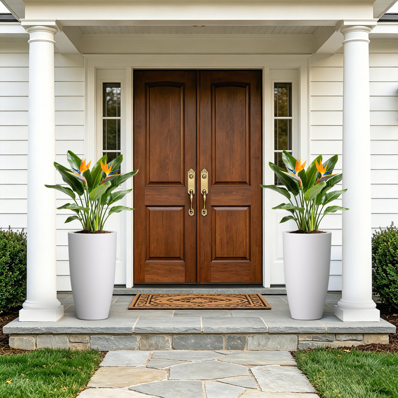 Ceth Pot Planter, 23.6" H x 13.3" W x 13.3" D, 2, Bright White