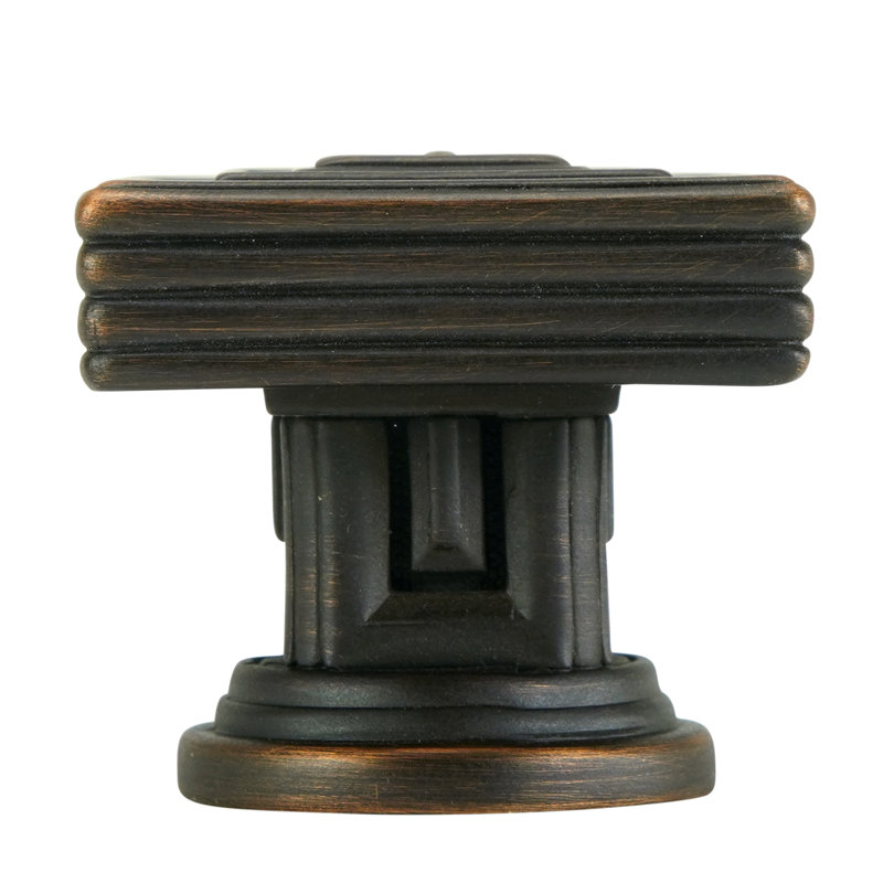 INNSBRUCK SQUARE KNOB ANTIQUE NICKEL FINISH, Bronze, 1 1/3"
