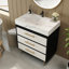 Meuble-lavabo simple 30 po avec lavabo en céramique et plateau en pierre frittée-742747955-742747960